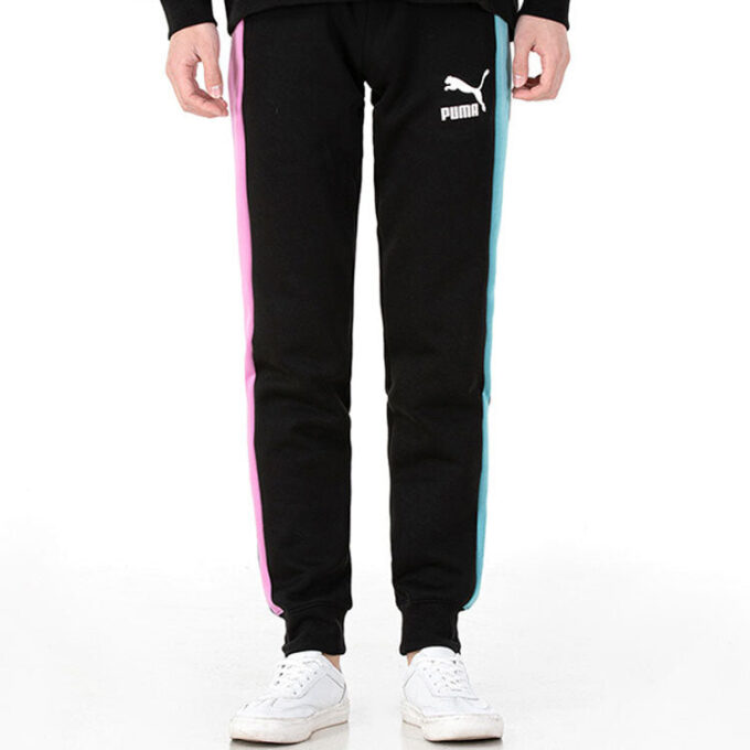 Pantalones deportivos icónicos T7 “Negro, Blanco y Azul”