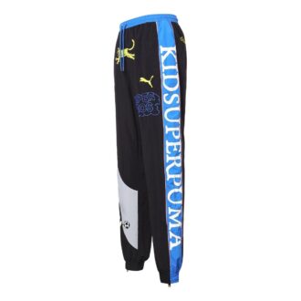 Pantalones deportivos largos PUMA x KS, firmados conjuntamente, para hombre, color negro