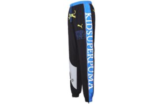 Pantalones deportivos largos PUMA x KS, firmados conjuntamente, para hombre, color negro