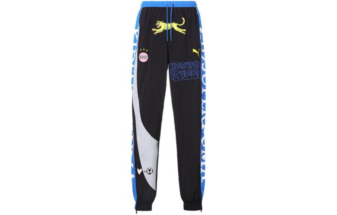 Pantalones deportivos largos PUMA x KS, firmados conjuntamente, para hombre, color negro