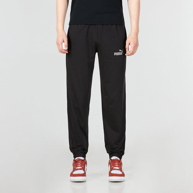 Pantalones deportivos rectos con logotipo en negro