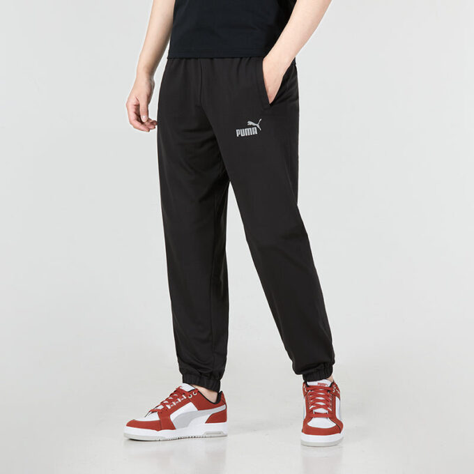 Pantalones deportivos rectos con logotipo en negro