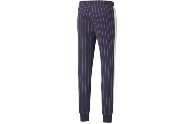 Pantalones largos casuales de raya diplomática con forro polar azul
