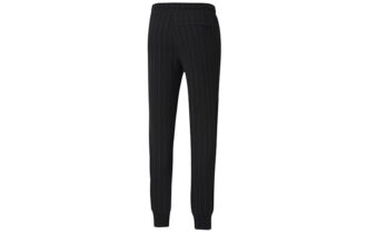 Pantalones largos casuales de raya diplomática con forro polar negro