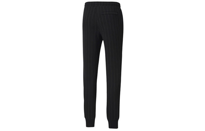 Pantalones largos casuales de raya diplomática con forro polar negro