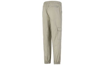 Pantalones largos casuales de tejido cargo con pies tejidos en blanco cremoso