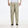 Pantalones largos casuales de tejido cargo con pies tejidos en blanco cremoso