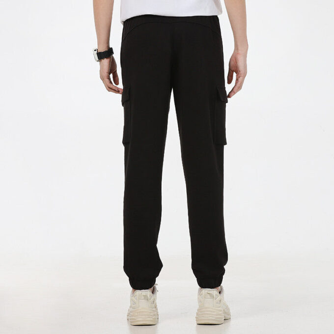 Pantalones largos deportivos negros transpirables para entrenamiento de carrera