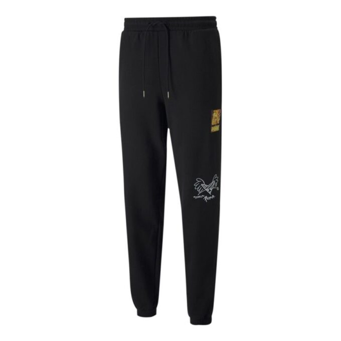 Pantalones largos deportivos PUMA x BRITTO Crossover informales y transpirables de punto para hombre, color negro