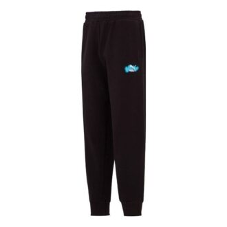 Pantalones negros con logo gráfico de tendencia