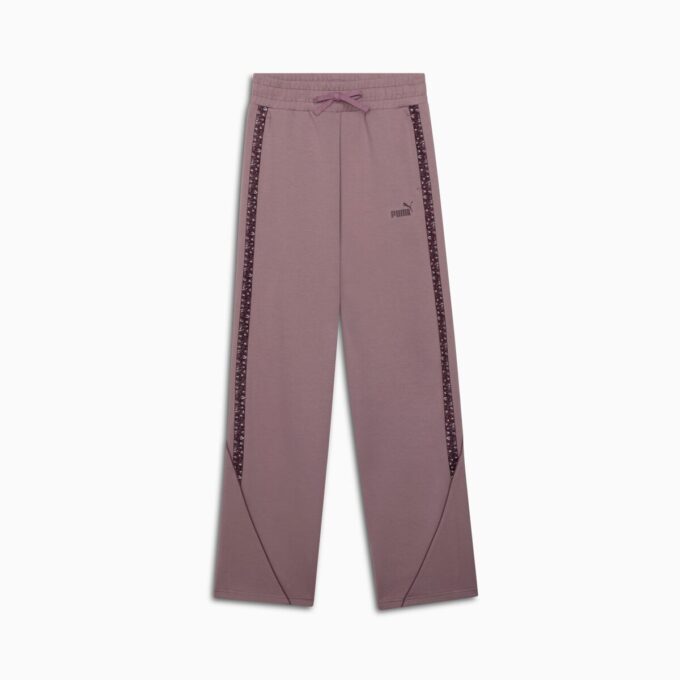 Pantalones rectos con estampado animal Essentials para mujer Pantalones rectos con estampado animal Essentials para mujer