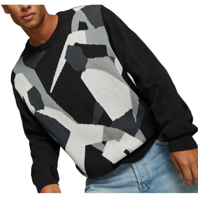 Players Lounge – Jersey de punto con cuello redondo, color negro