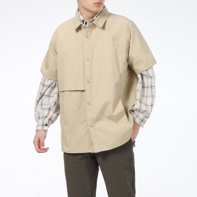Polo clásico de manga corta extragrande en beige