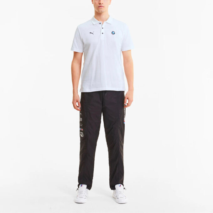 Polo de manga corta a rayas PUMA x BMW Motorsport “Blanco y negro”