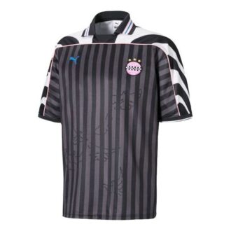 Polo de manga corta con rayas PUMA x KS JERSEY en negro