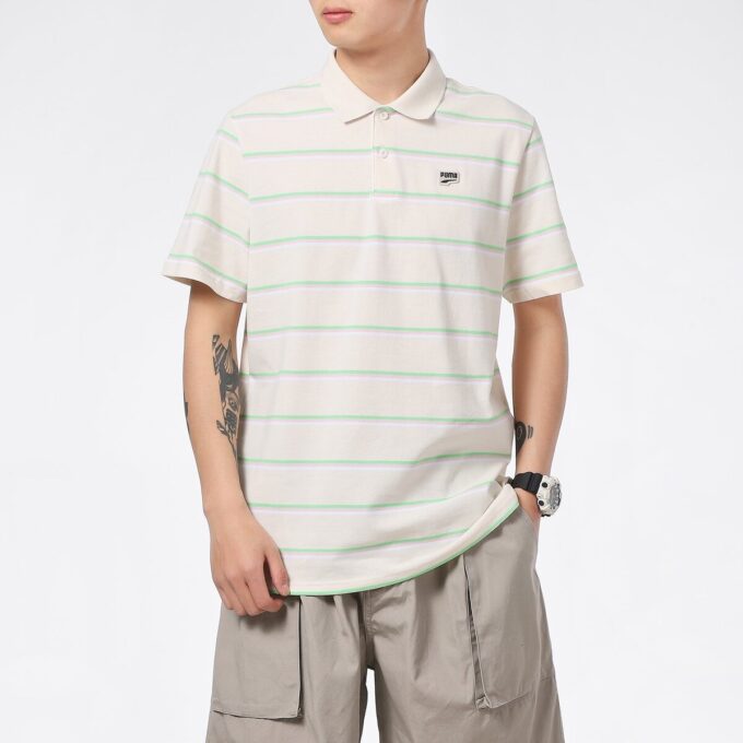 Polo de rayas Downtown “Beige”