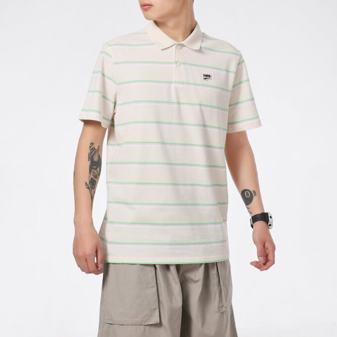 Polo de rayas Downtown “Beige”