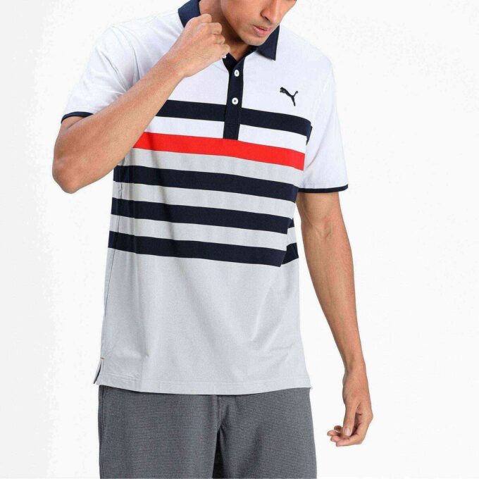 Polo unidireccional MATTR “Blanco, negro y rojo”