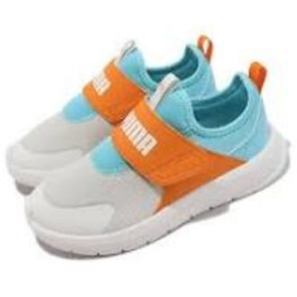 (PS) Zapatillas sin cordones Evolve “Blanco, naranja y azul”