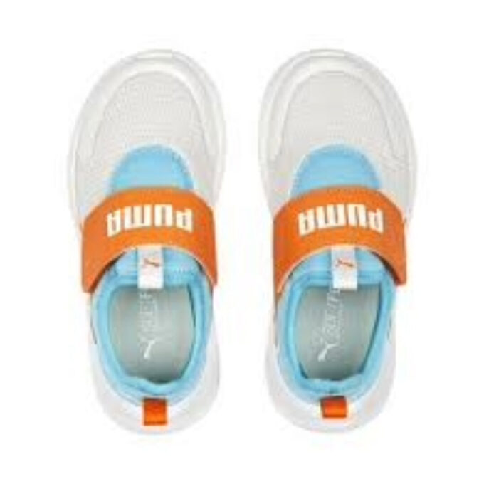 (PS) Zapatillas sin cordones Evolve “Blanco, naranja y azul”