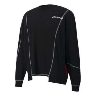PUMA x ATTEMPT Camiseta informal cruzada de cuello redondo con colores contrastantes y mangas largas en negro
