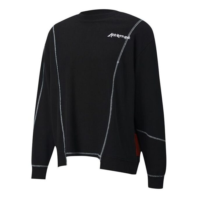 PUMA x ATTEMPT Camiseta informal cruzada de cuello redondo con colores contrastantes y mangas largas en negro