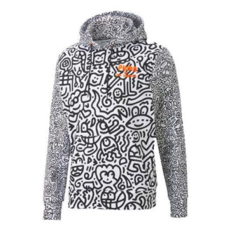 PUMA x MR DOODLE Crossover Logotipo bordado Impresión Graffiti Casual Blanco