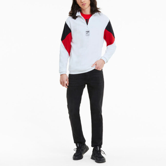Rebel Half-Zip TR “Blanco, Negro y Rojo”