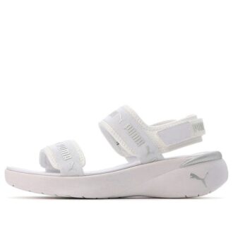 Sandalia deportiva para mujer “Blanco metalizado plateado”