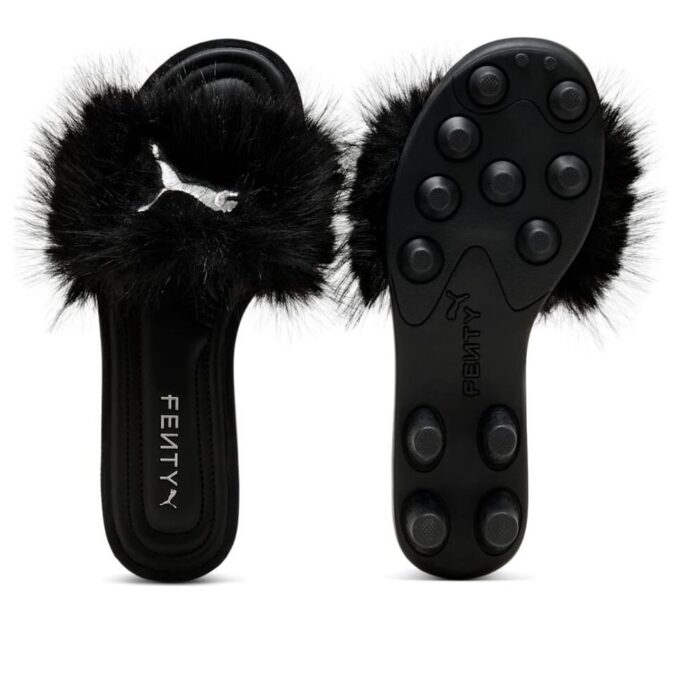 Sandalias con tacos de gato (WMNS) x FENTY “Chic Fur Black”