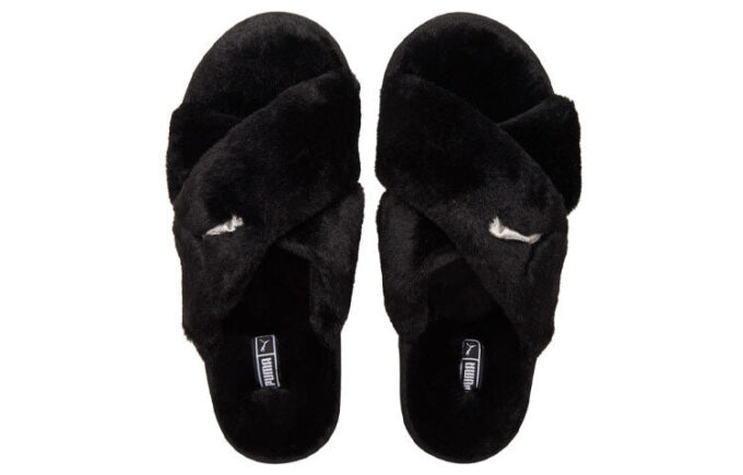 Sandalias Fluff X Strap “Negras” para mujer