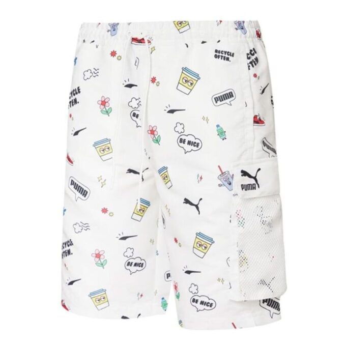 Shorts cargo tejidos con concienciación “Blanco y negro”