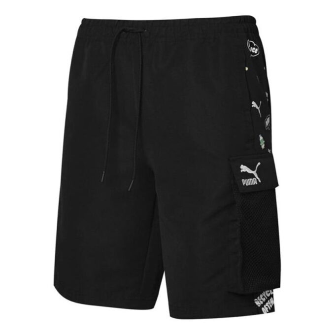 Shorts cargo tejidos con concienciación “Negro y blanco”
