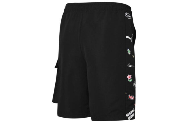 Shorts cargo tejidos con concienciación “Negro y blanco”