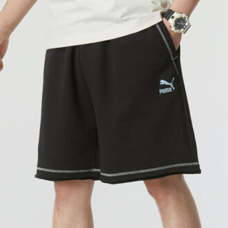 Shorts con logo “Negro con costuras blancas”