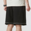 Shorts con logo “Negro con costuras blancas”