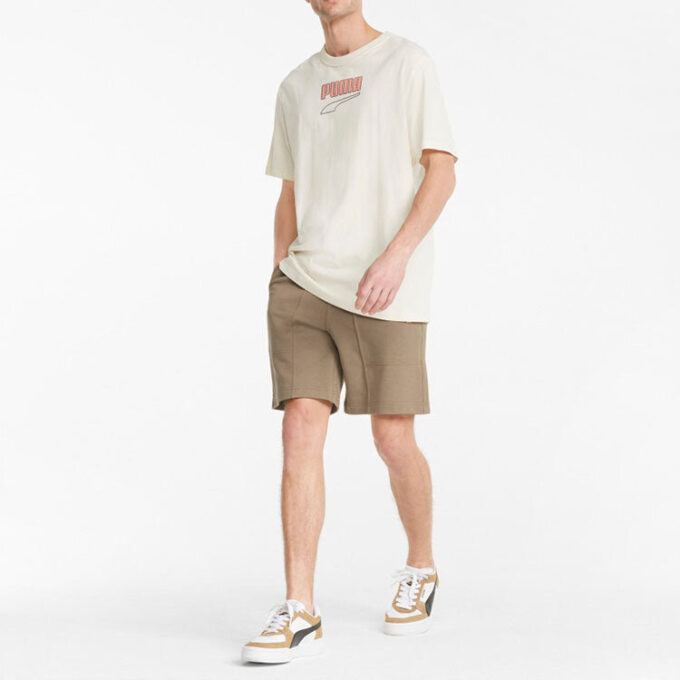 Shorts con logo pequeño “Marrón”