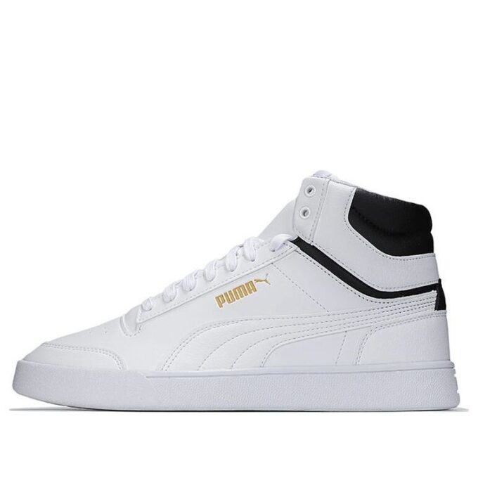 Shuffle Mid “Blanco, negro y dorado”
