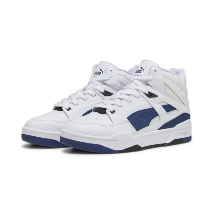 Slipstream High Cracked Leather “Blanco Azul Marino”
