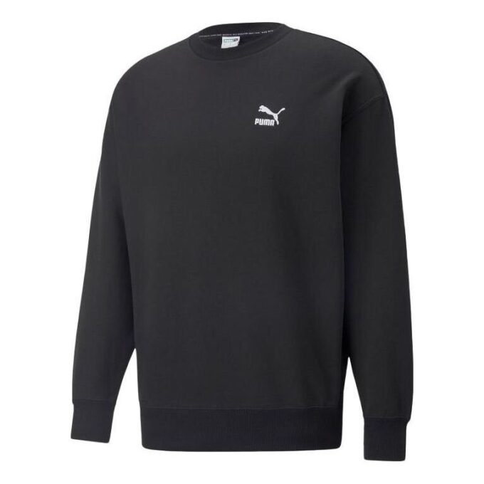 Sudadera clásica de cuello redondo relajada “Negra”