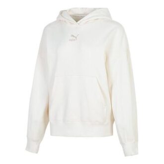 Sudadera clásica extragrande con capucha TR “Blanco y gris” (mujeres)