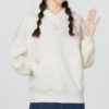 Sudadera clásica extragrande con capucha TR “Blanco y gris” (mujeres)