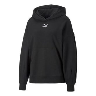 Sudadera clásica extragrande con capucha TR “Negro y blanco” (mujeres)