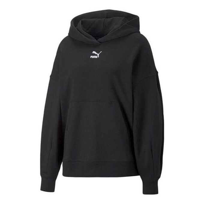 Sudadera clásica extragrande con capucha TR “Negro y blanco” (mujeres)