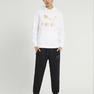 Sudadera clásica metalizada de corte regular en blanco