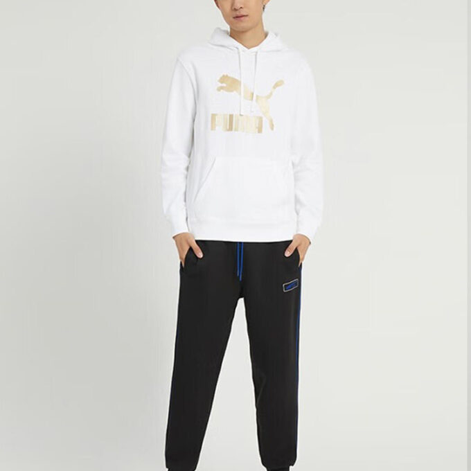 Sudadera clásica metalizada de corte regular en blanco