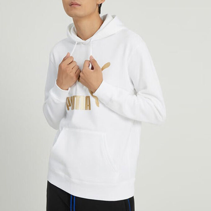 Sudadera clásica metalizada de corte regular en blanco