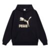 Sudadera clásica metalizada de corte regular en negro