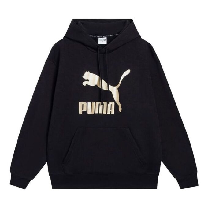 Sudadera clásica metalizada de corte regular en negro