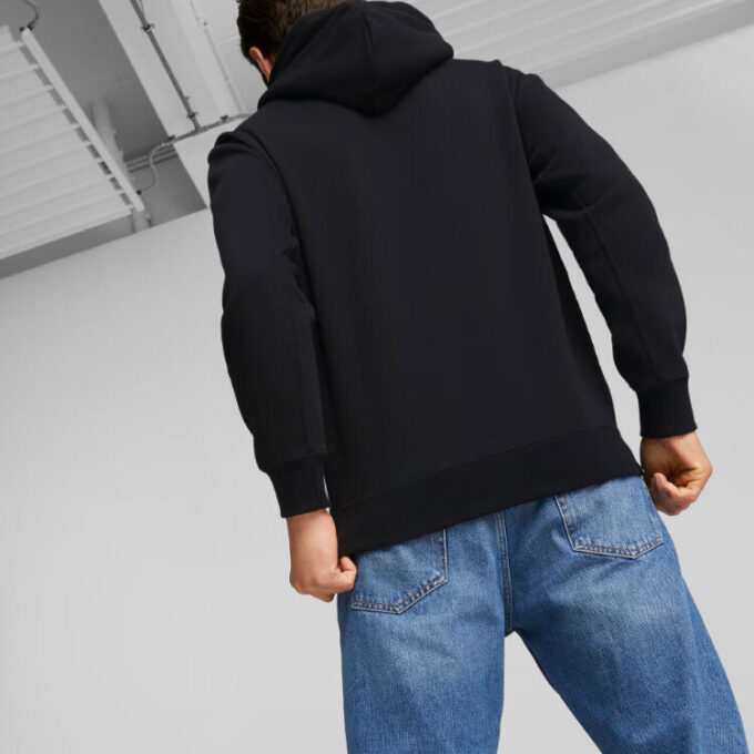 Sudadera clásica metalizada de corte regular en negro